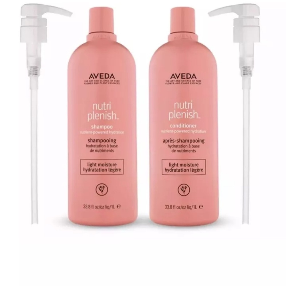 Aveda Nutriplenish Shampoo and Conditioner Set - light with pumps 33.8 Oz